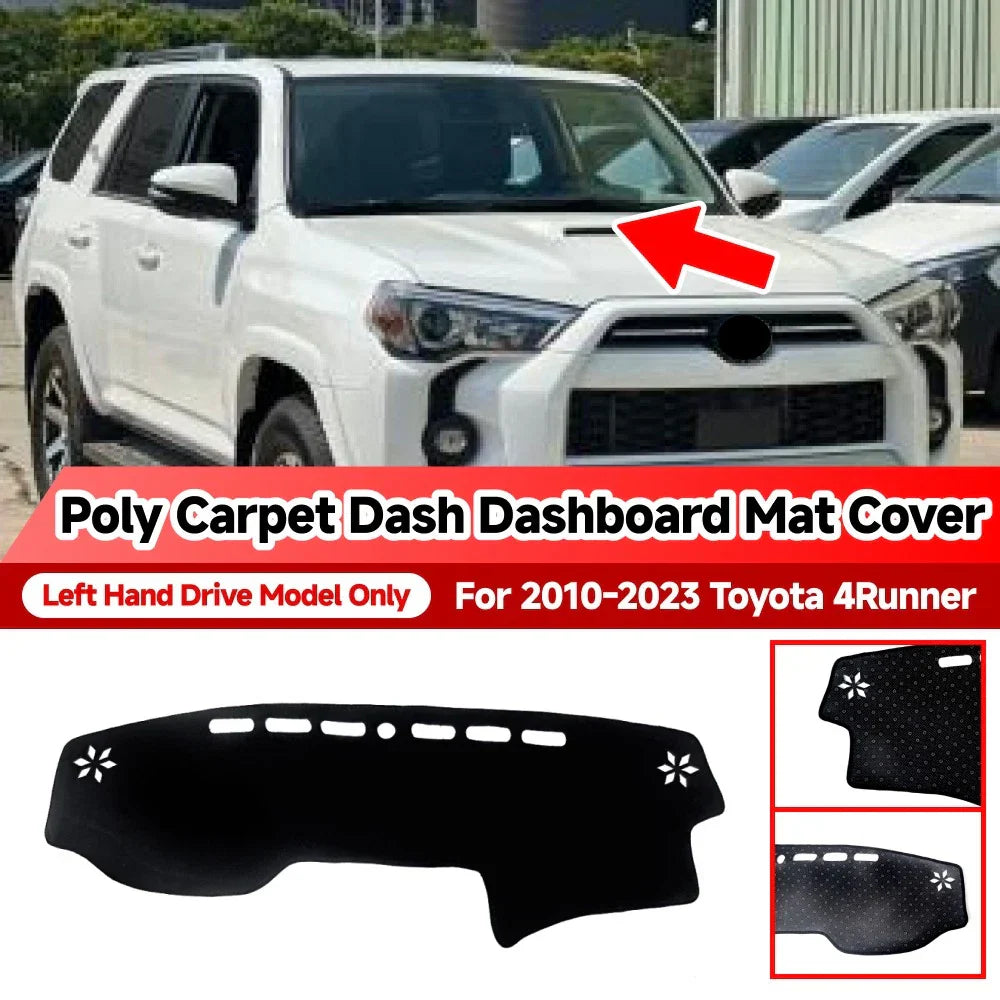 Non-Slip Dashboard Carpet Cover Mat Black for Toyota 4Runner (2010–2023)