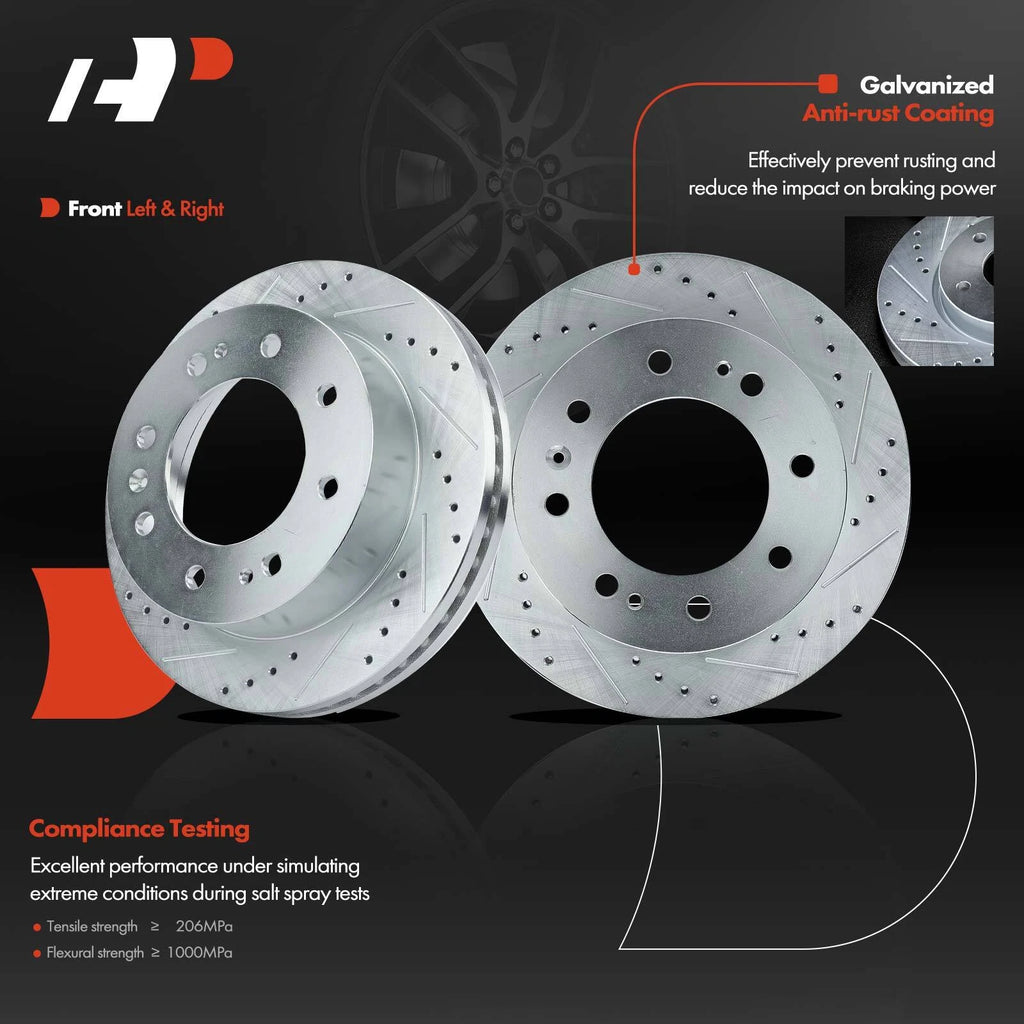 Drilled Brake Rotors & Ceramic Pads for Chevy Silverado 2500 HD (2001–2023)