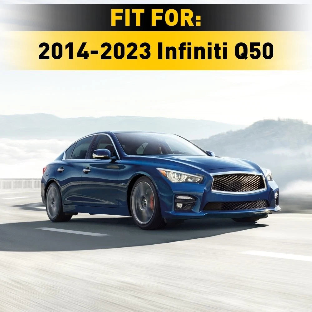 Glossy Black Headlight Eyelid Eyebrow Cover for Infiniti Q50 (2014–2021)