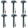 Set of 6 Ignition Coils & Nickel Spark Plugs for Dodge 1500, 200, C/V, Wrangler