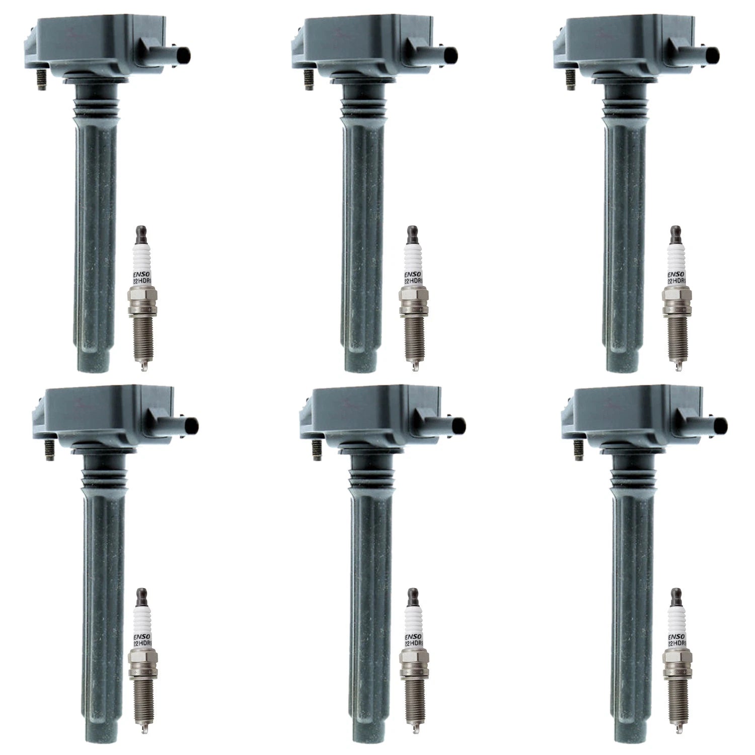 Set of 6 Ignition Coils & Nickel Spark Plugs for Dodge 1500, 200, C/V, Wrangler