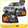 Headlight Assembly Set for GMC Envoy, GMC Jimmy (2002–2009) Black