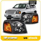 Headlight Assembly Set for GMC Envoy, GMC Jimmy (2002–2009) Black