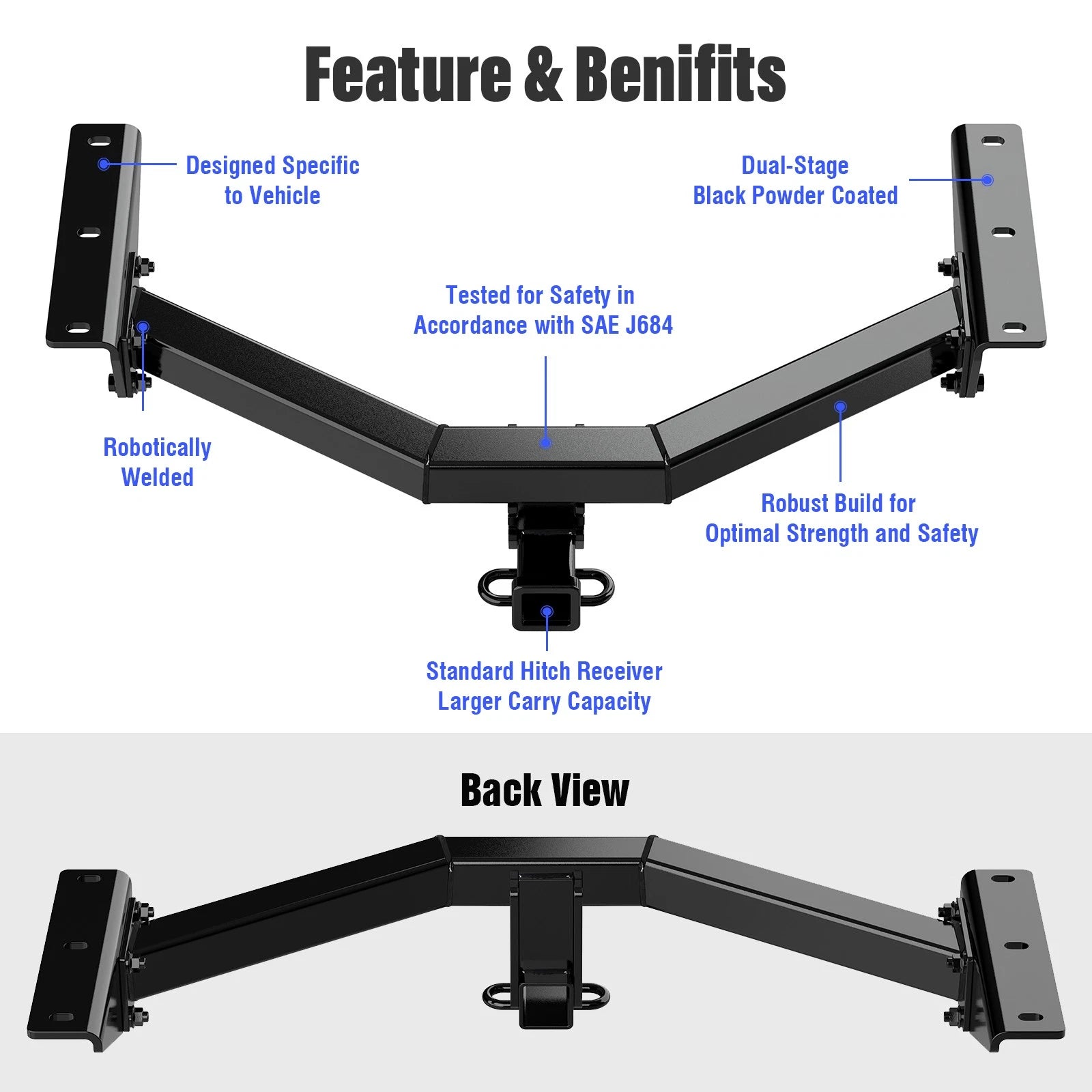 Towing Hitch Receiver Class 3 for Honda Pilot (2016-2022)