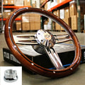 Steering Wheel Horn Bowtie Polished Dark Wood for 1960–1969 Chevy Pickup