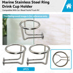 2X Stainless Steel Cup Holder for Car Boat Yacht Truck RV