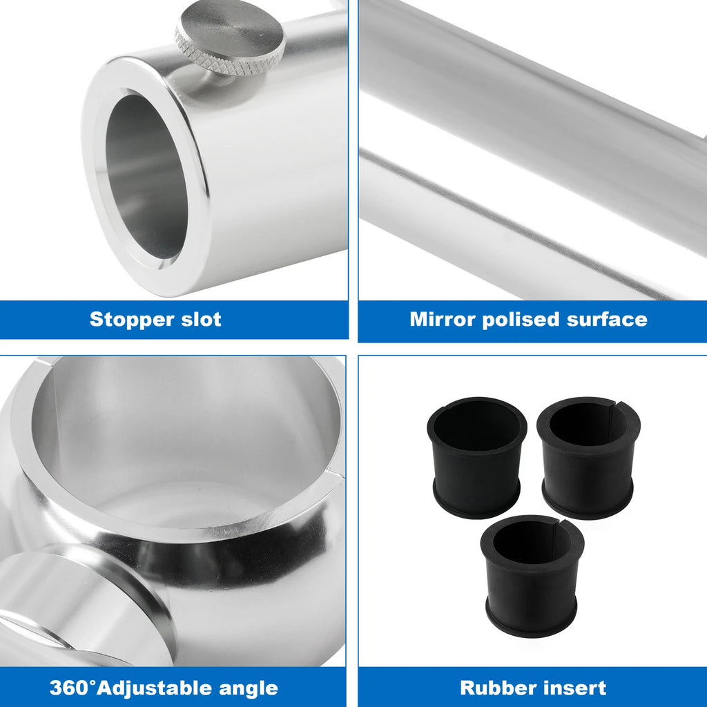 Adjustable Boat Flag Pole Mount Kit for Rail (No Drilling)