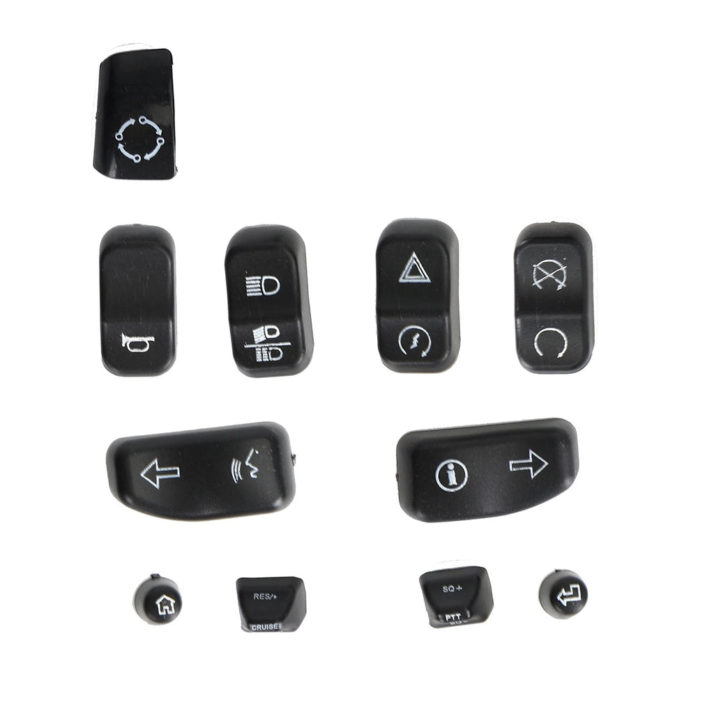 11 Pieces Control Switch Cap Buttons for Harley Davidson Glide Road King (2014–2019)