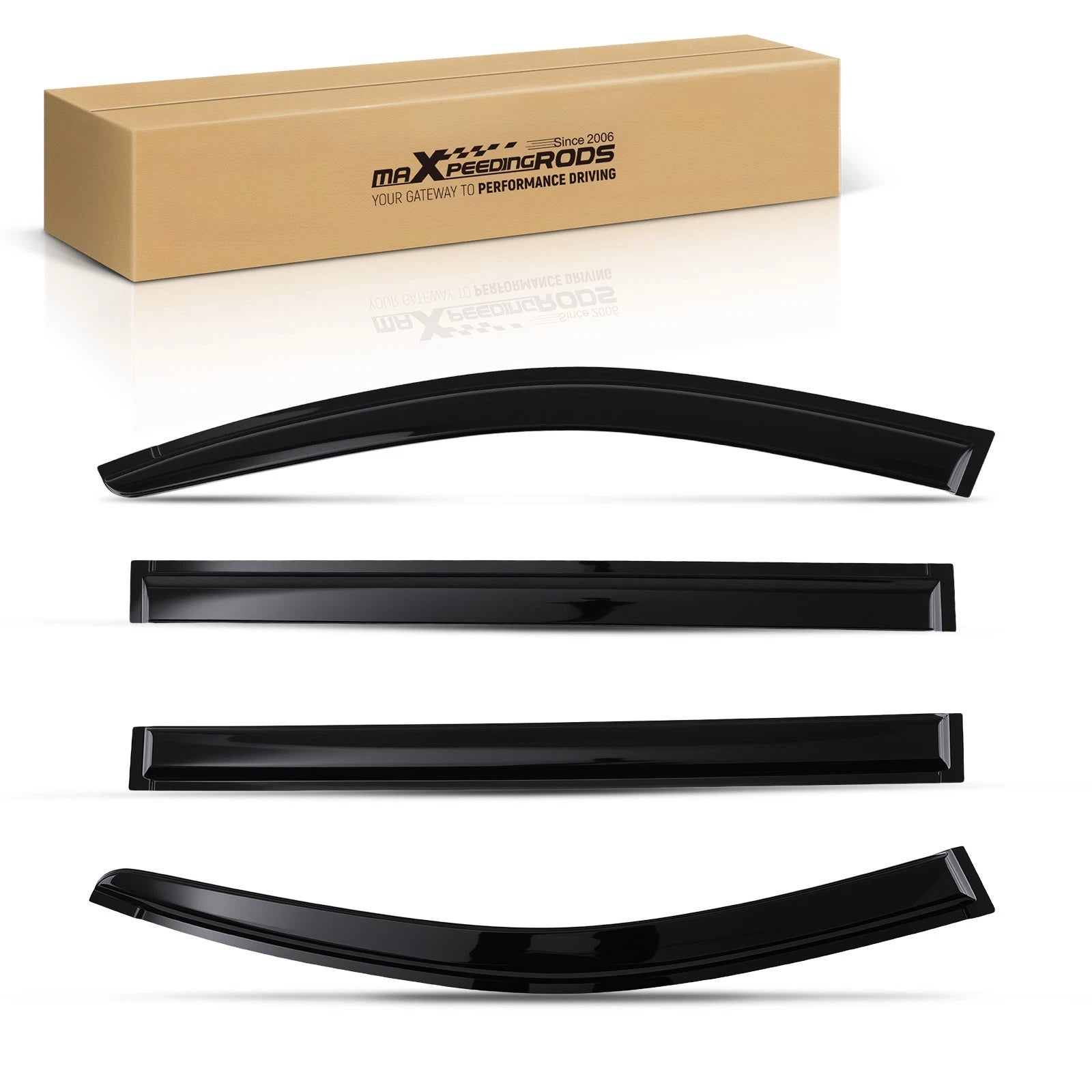 4Pcs Window Rain Guards for Dodge Grand Caravan (2008–2020) Black Acrylic