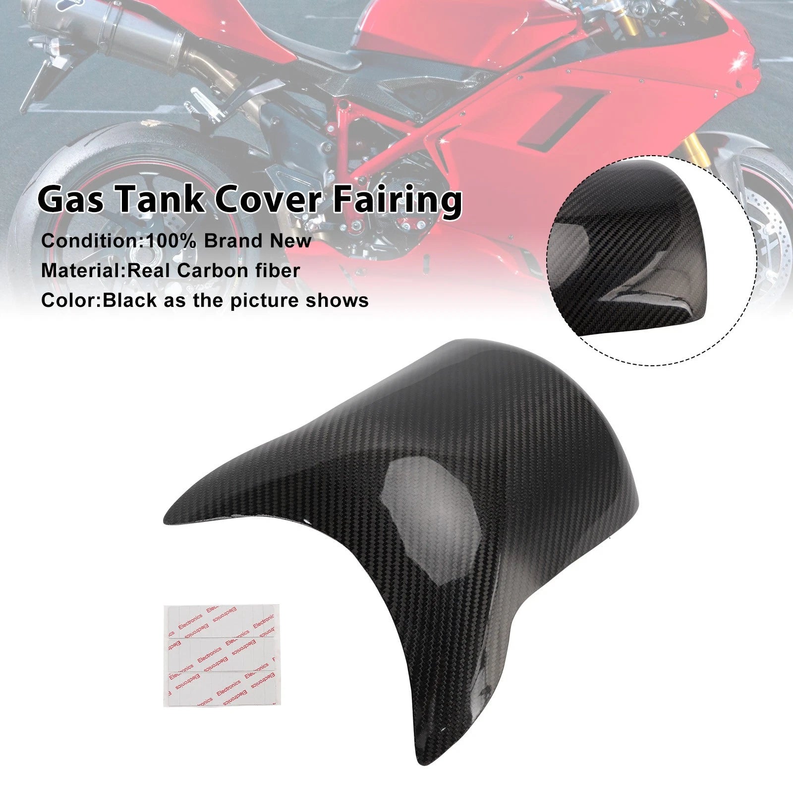 Carbon Fiber Tank Cover Fairing for Ducati 848 1098 1198 (2008–2015)