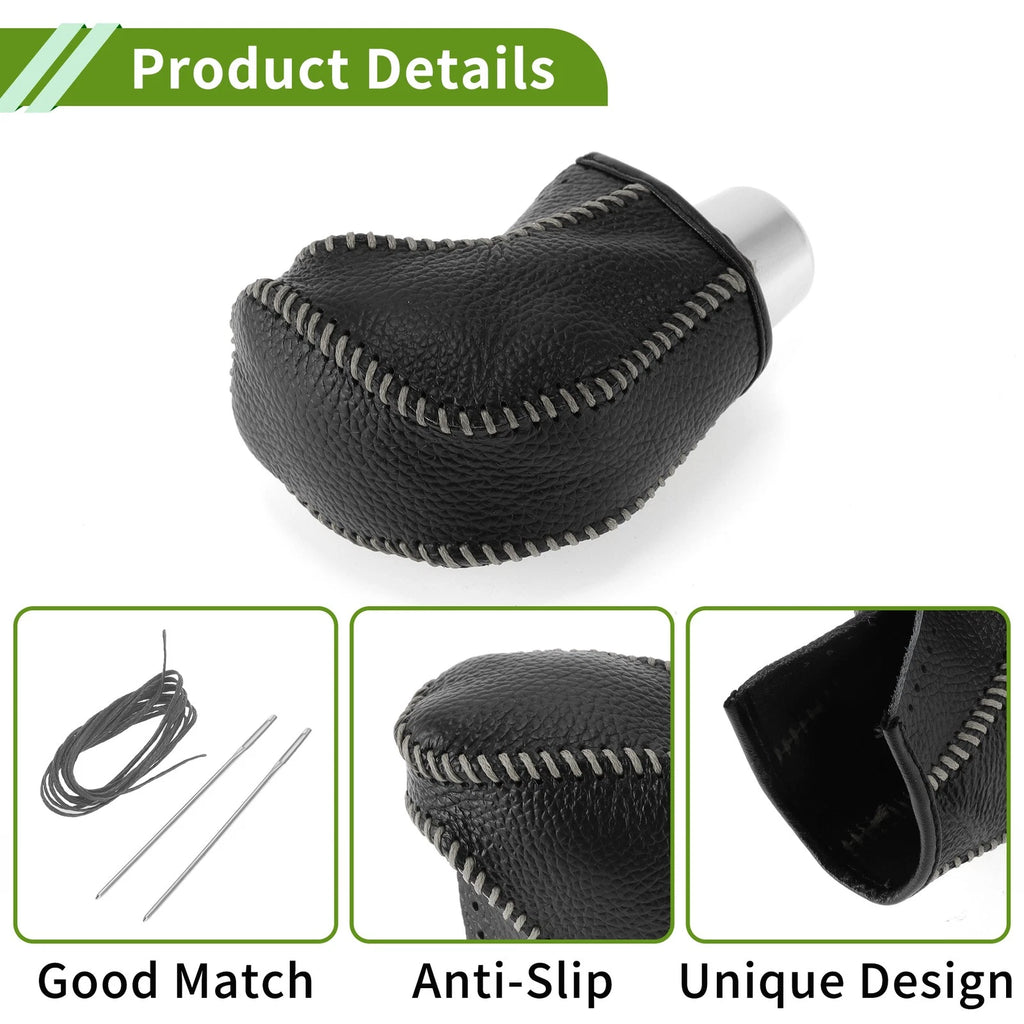 Set of 1 Gear Shift Knob Cover for Toyota Tacoma (2016–2022) Pebbled Black Grey