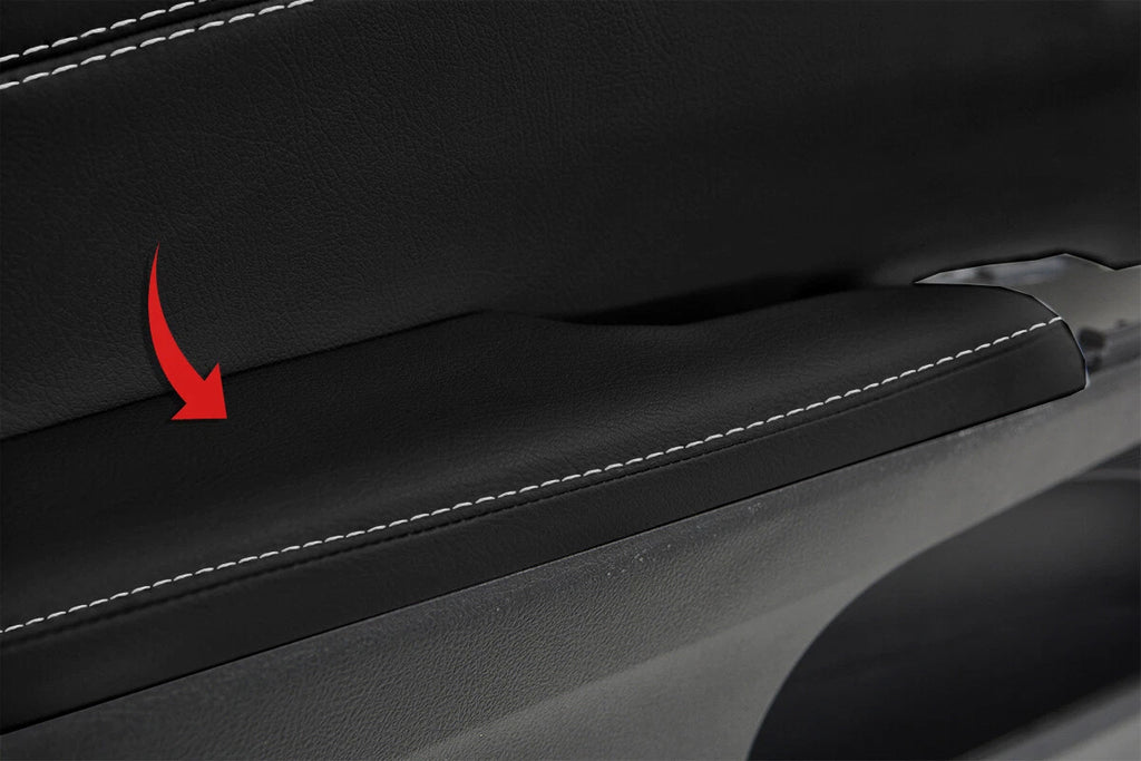 Armrest Door Panel Cover Leather for Toyota Avalon (2013–2018) White Stitch