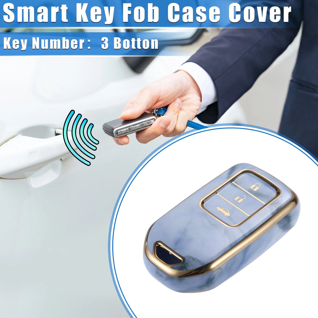 3X TPU Key Fob Cover Case for Honda CR-V, Civic (2014–2016) - Blue
