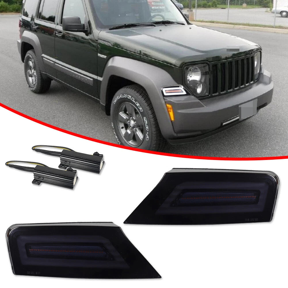 2X Smoke LED Parking Signal Lights for Jeep Liberty (2008–2012)