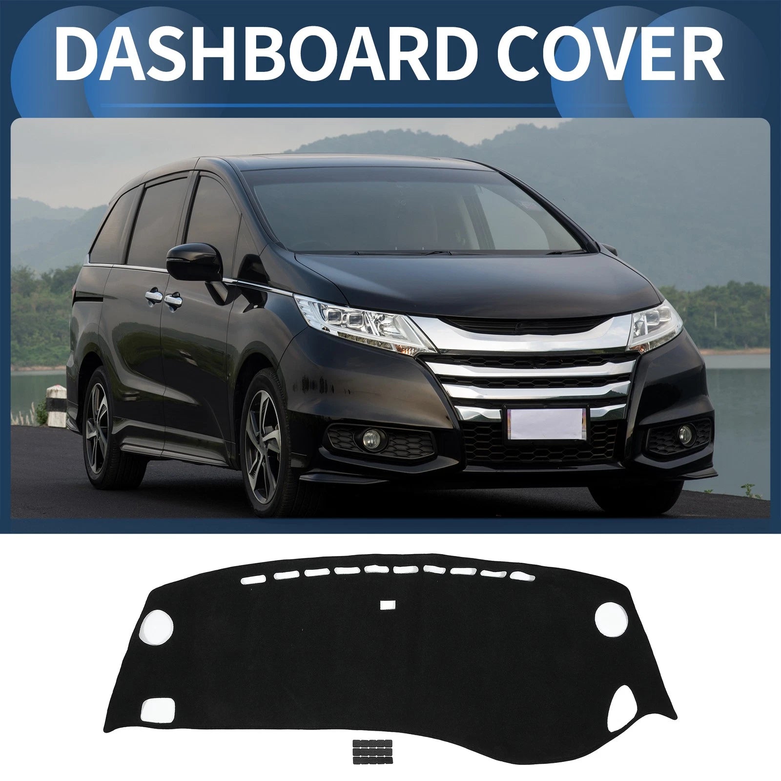 Dashboard Dash Cover Mat for Honda Odyssey RB3 RB4 (2016–2019) Black Set of 1