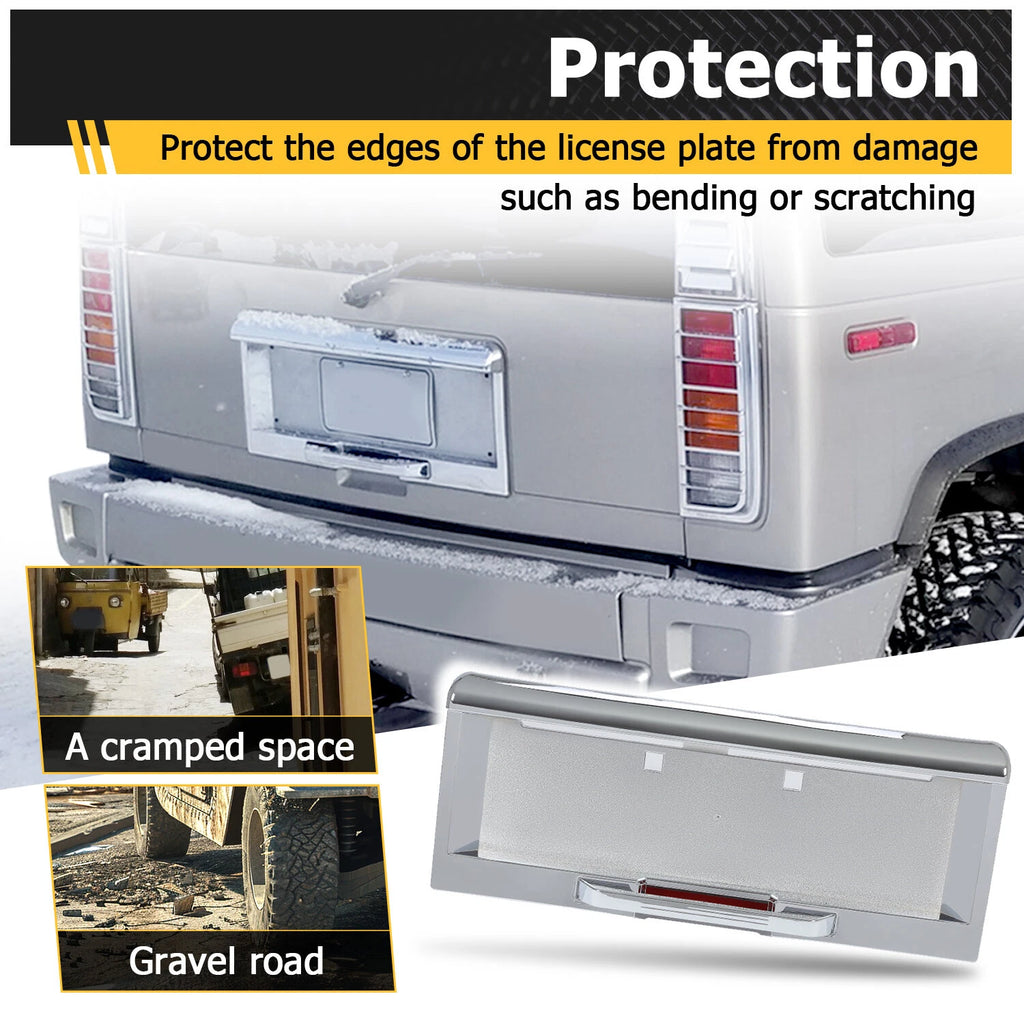 Chrome Rear License Plate Trim Cover for Hummer H2 (2003–2005)