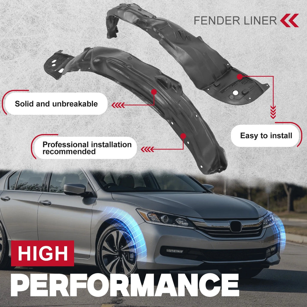 Front Fender Liners for Honda Accord (2013-2015) Left & Right
