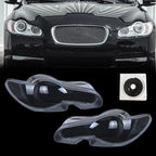 Pair of Headlight Lens Covers for Jaguar XF (2009–2011) LH & RH with Sealant Glue