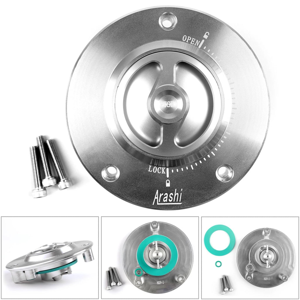 Quick-Turn Silver Tank Fuel Gas Cap for Suzuki GSX1300R Hayabusa (2008–2020)