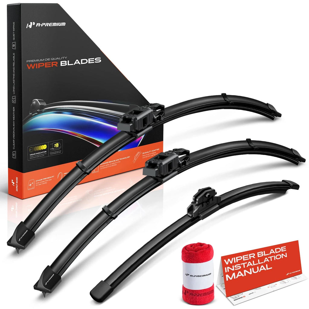 Set of 3 Windshield Wiper Blades for BMW X2 (2018–2022)