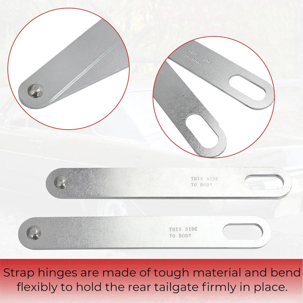 2X Tailgate Hinge Straps 3494077 for Dodge Ram W150 D150 W250 D250 (1972–1980)