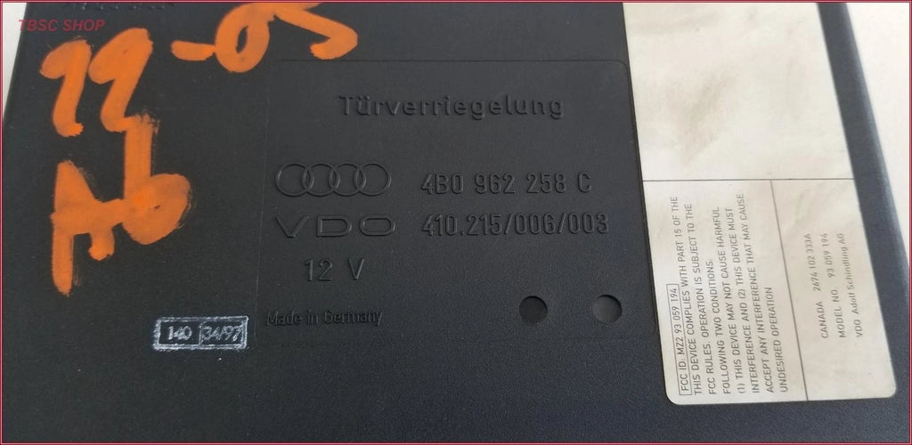 Comfort Control Module for Audi A4 A6 (1998–2004) 4B0 962 258 C