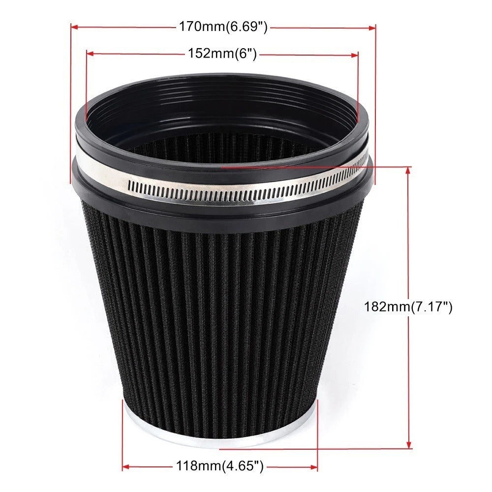 Inlet Truck Air Intake 6" Cone Replacement Dry Air Filter for