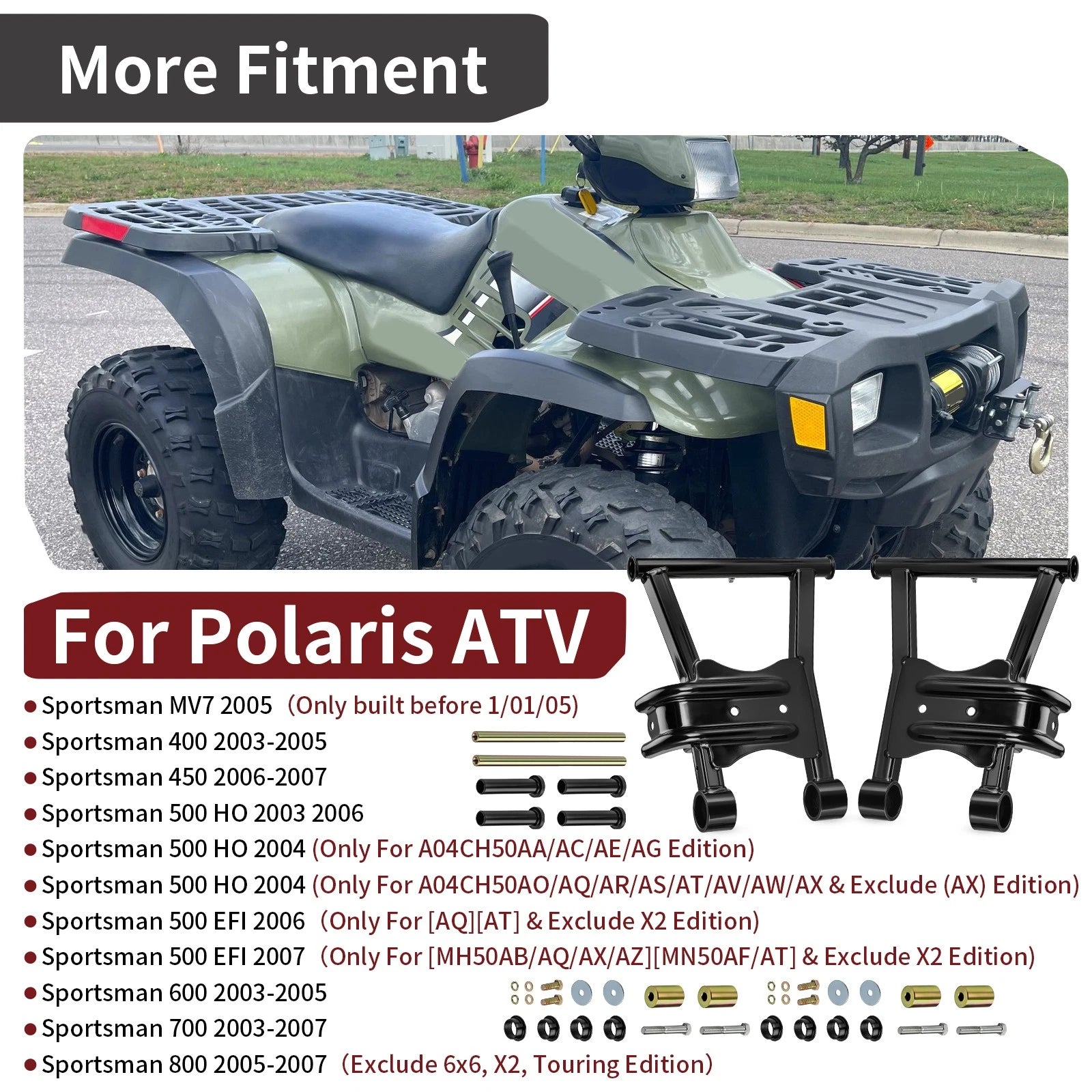 Rear Lower A-Arm Kit for Polaris Sportsman 400-800 (2002–2014)