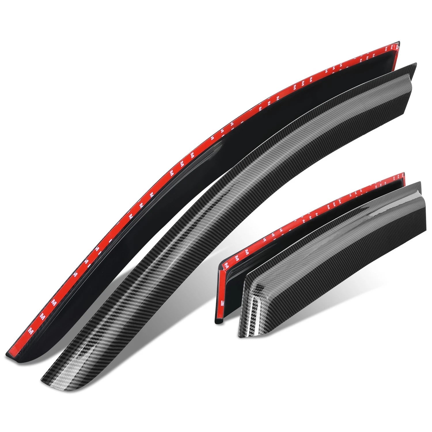 Set of 4 Window Visors for Dodge Caliber (2007–2012) - Glossy Black 3M Adhesive