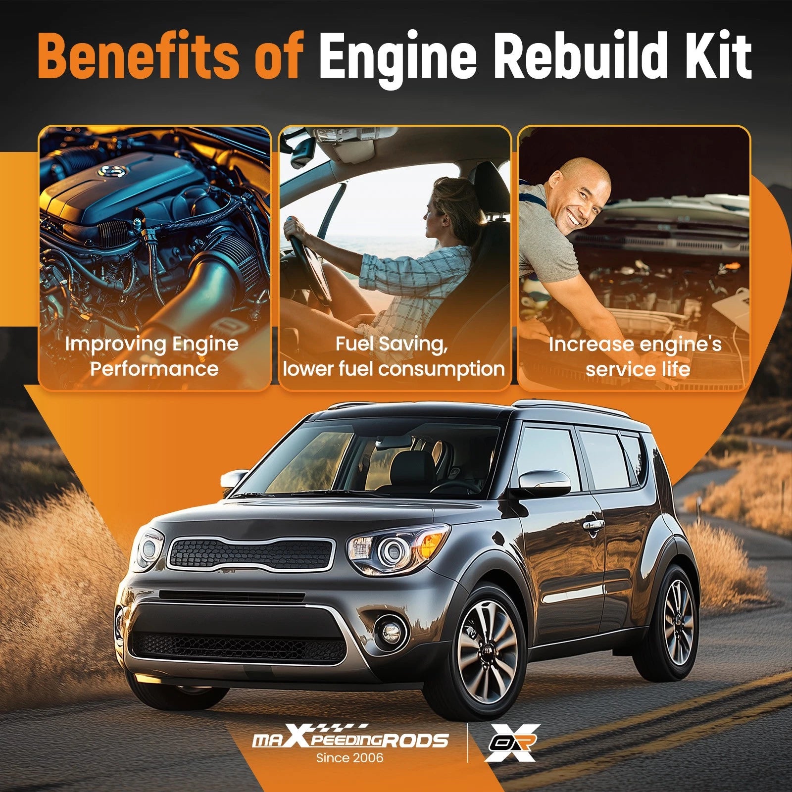 Engine Rebuild Overhaul Kit for Hyundai Tucson Kia Soul (2010–2013)