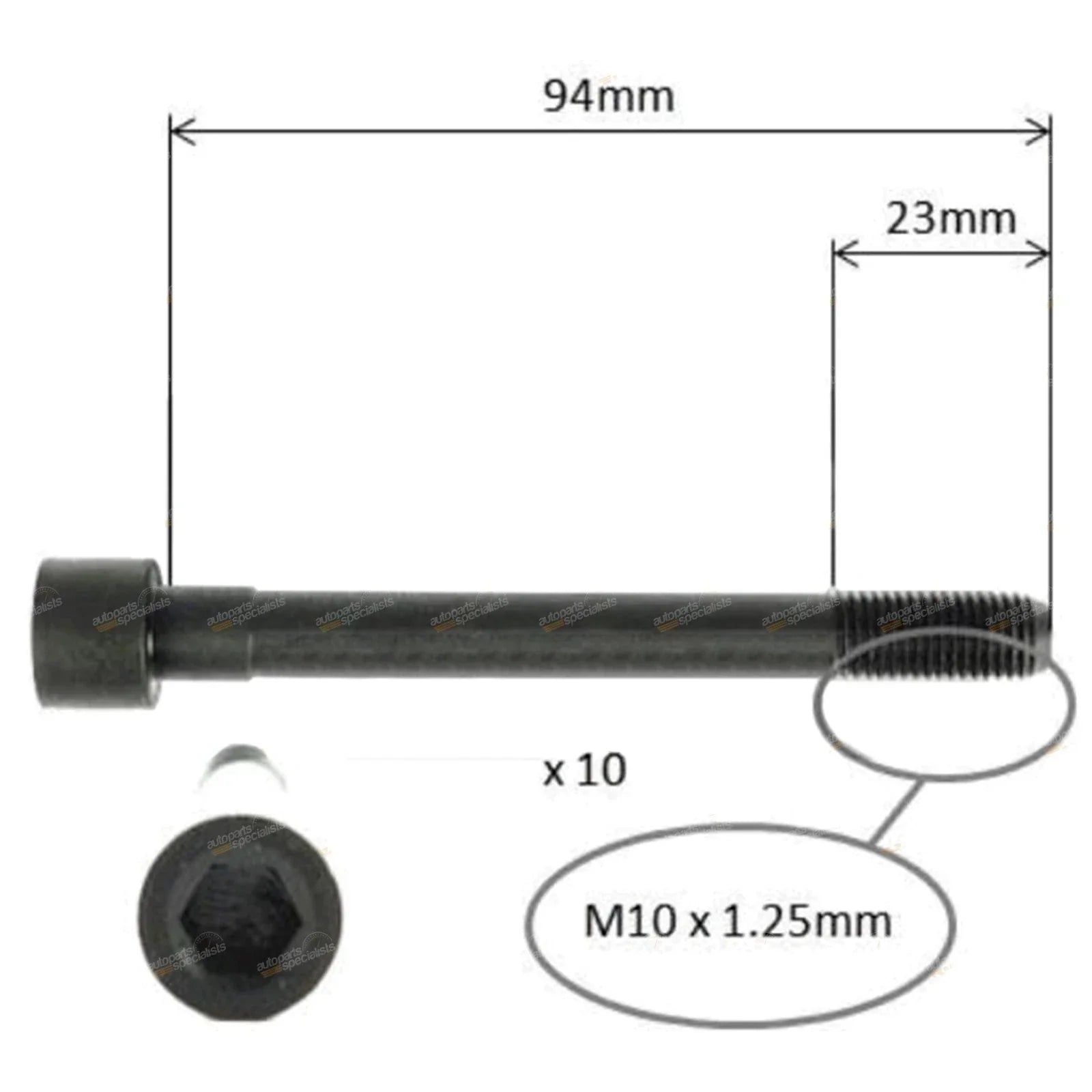 Cylinder Head Bolt Set 1.6L/1.4L Kia Rio (2005 - 2010)