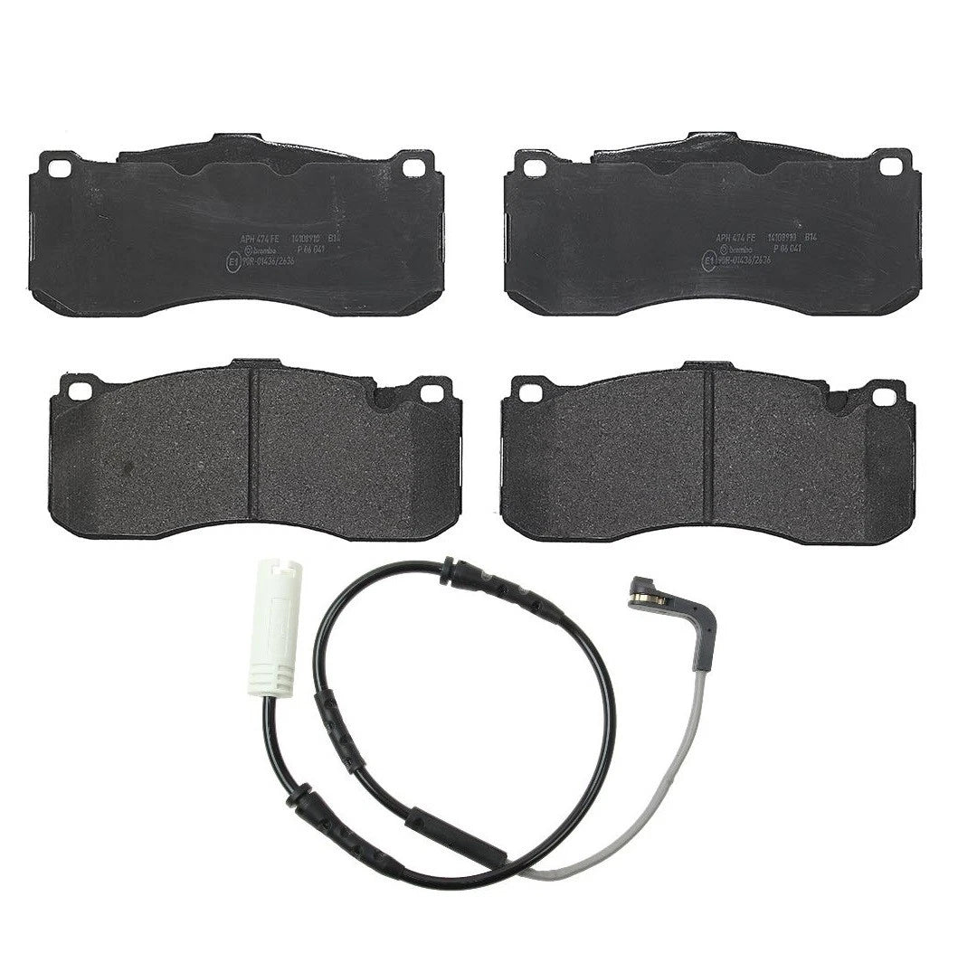 Set of 4 Front Low Metal Brake Pads & Sensor for BMW E82 E88 135i (2008–2010)