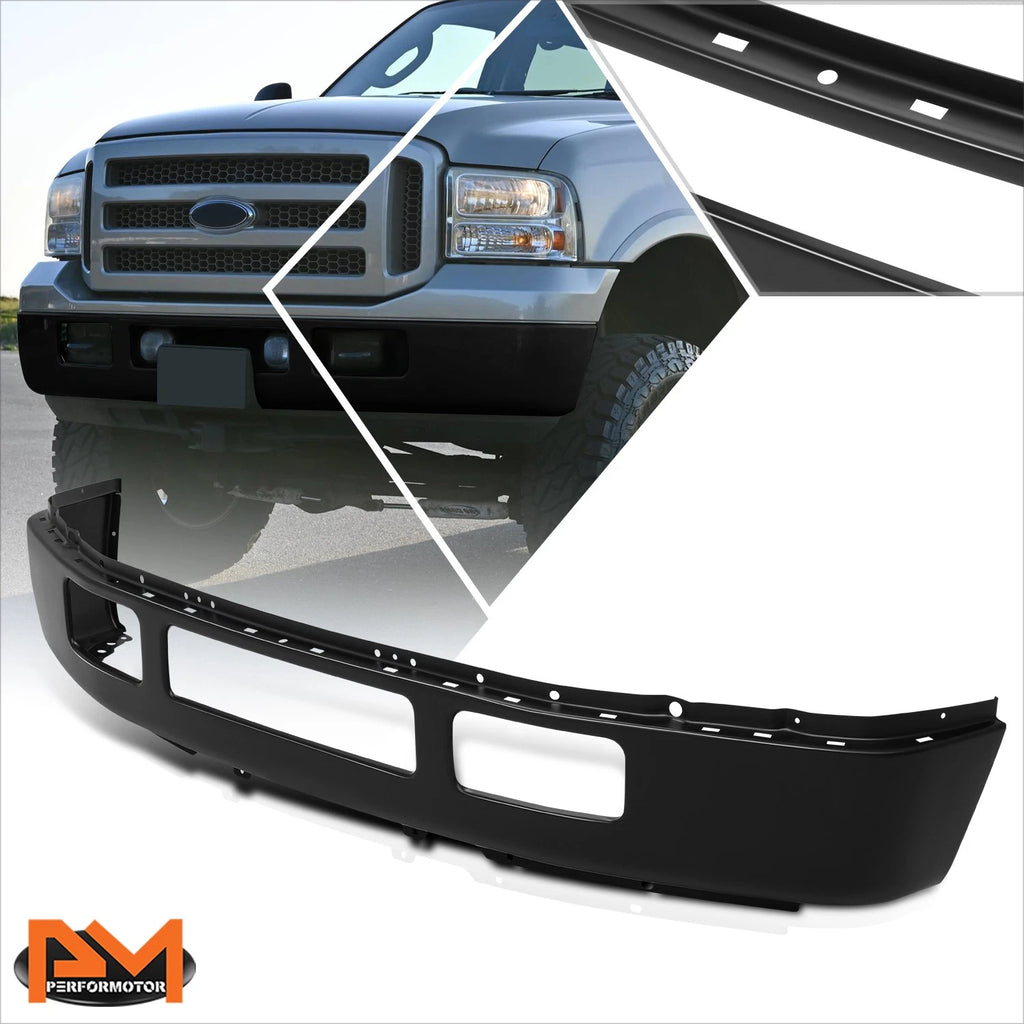 Front Bumper Face Bar for Ford F-250/F-350 SD (2005–2007) w/o Fender Flare Holes Black