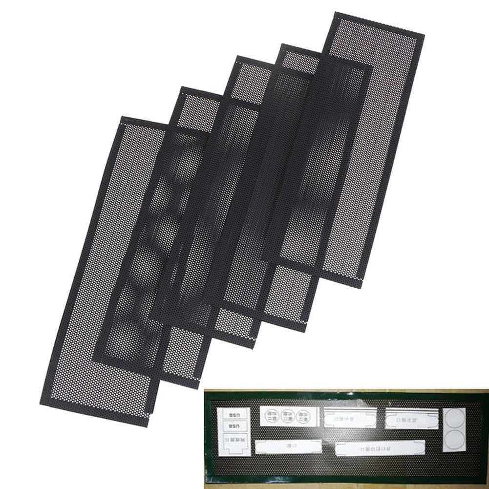3PCS Black PVC Dust Filter for Computer Chassis I/O Back Plate