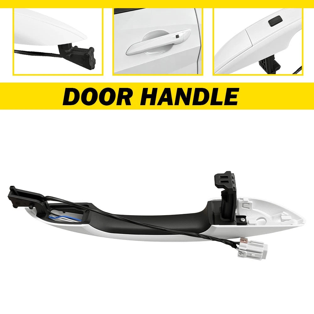 White LH Front Outside Door Handle for Hyundai Elantra (2021–2023) 82651-AA200