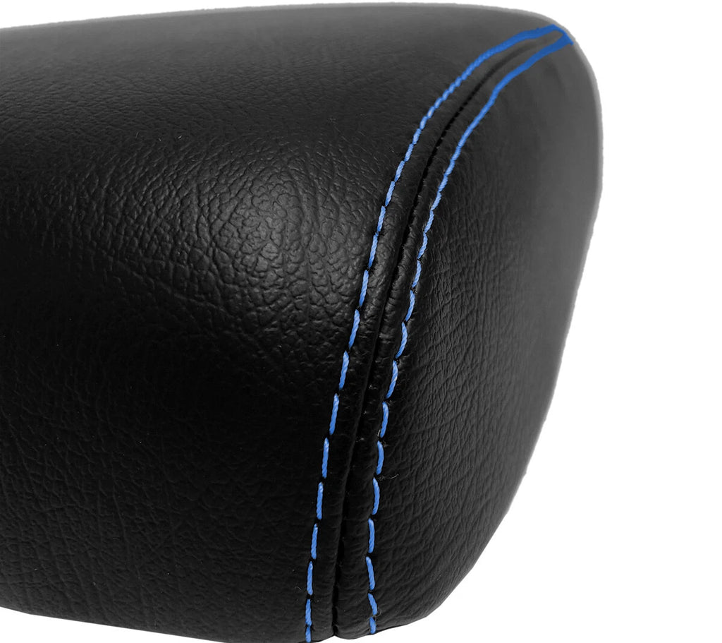 Leather Console Lid Armrest Cover for Infiniti QX60 (2014–2020) Blue Stitch