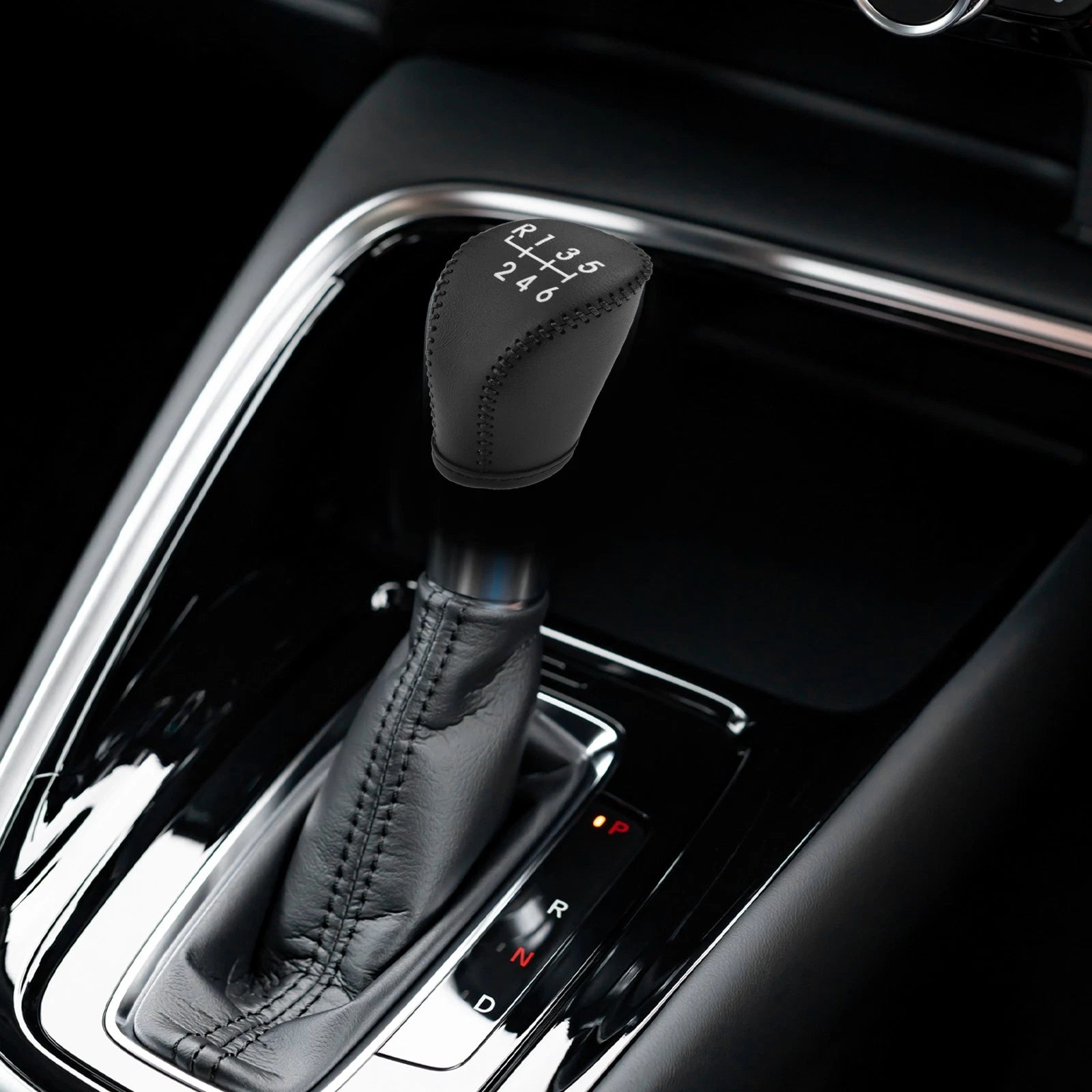 Gear Shifting Knob Cover Trim for Nissan Qashqai (2008–2012) Faux Leather Black