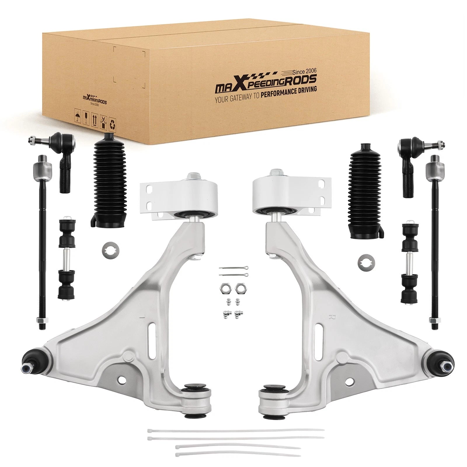 Set of 10 Front Lower Control Arms Tie Rods for Cadillac DTS Lucerne (2006–2011)