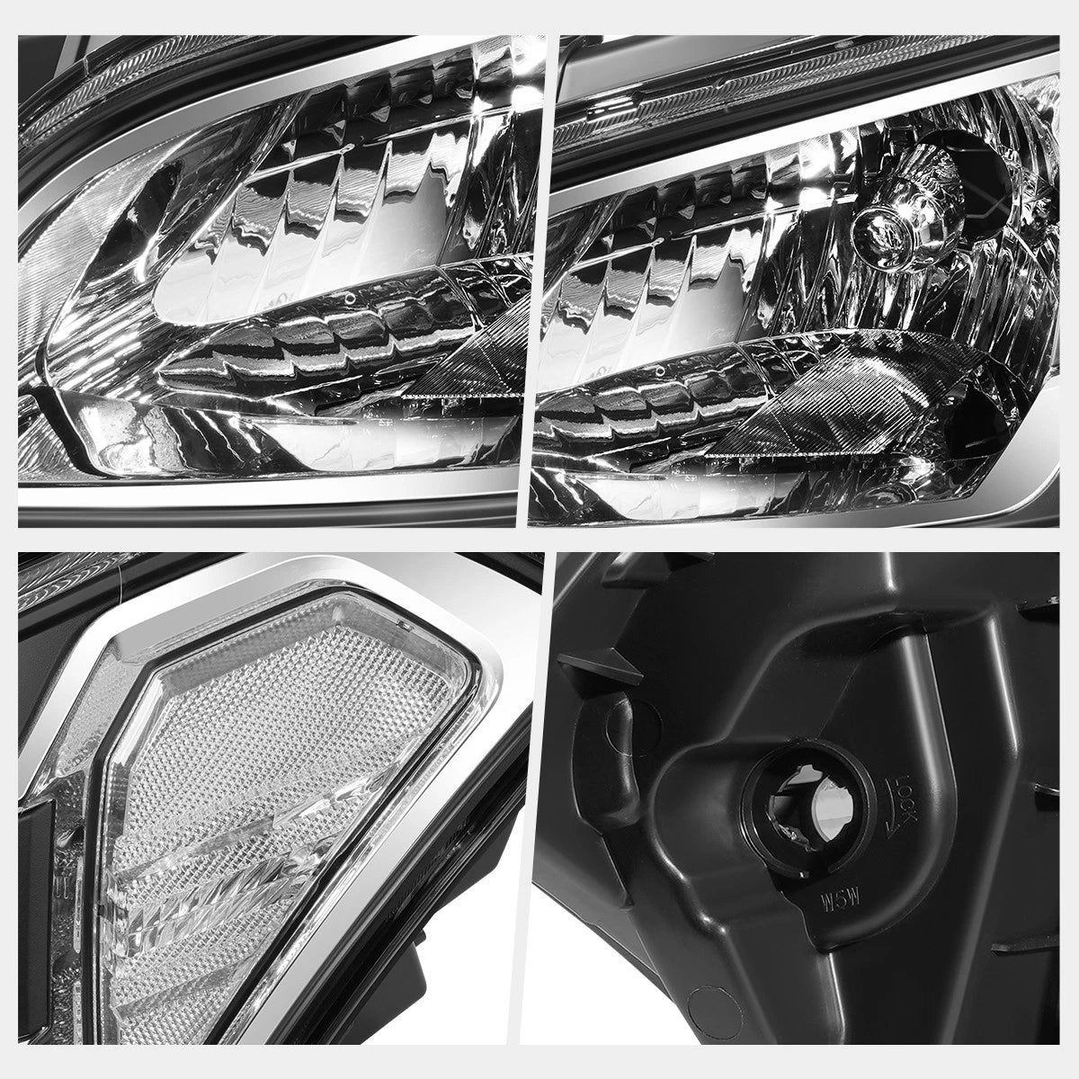 Headlight Lamp Assembly for Kia Soul (2010–2011) Black Housing Clear Corner