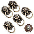 5Pc Antique Lion Head Door Pull Handle for Cabinet Drawer Dresser