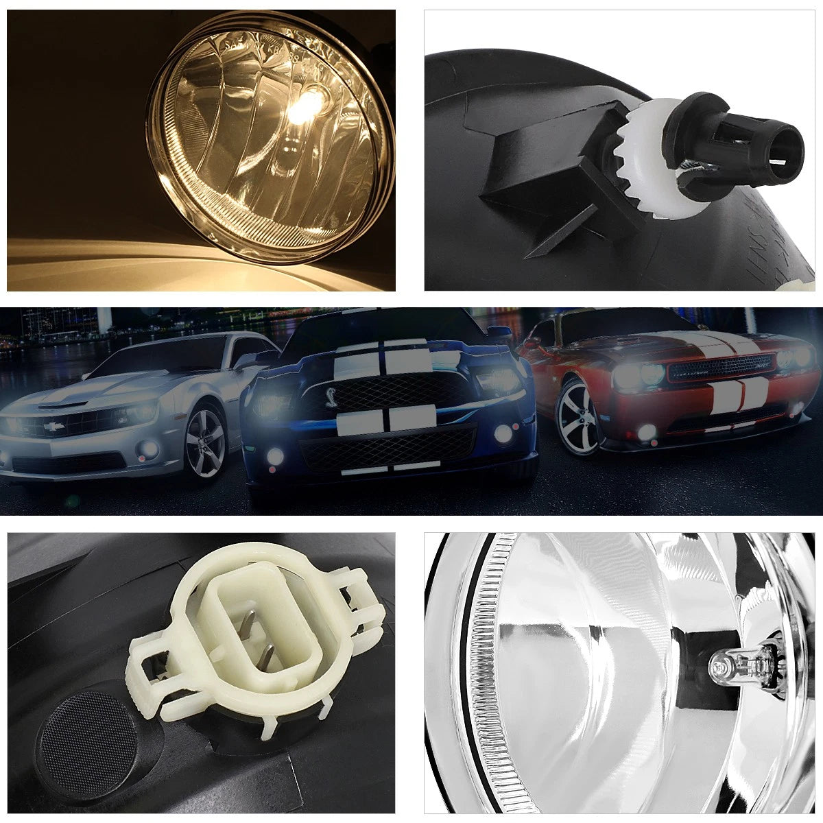 Halogen Headlight Set for Jeep Grand Cherokee (2011–2013) Chrome Amber