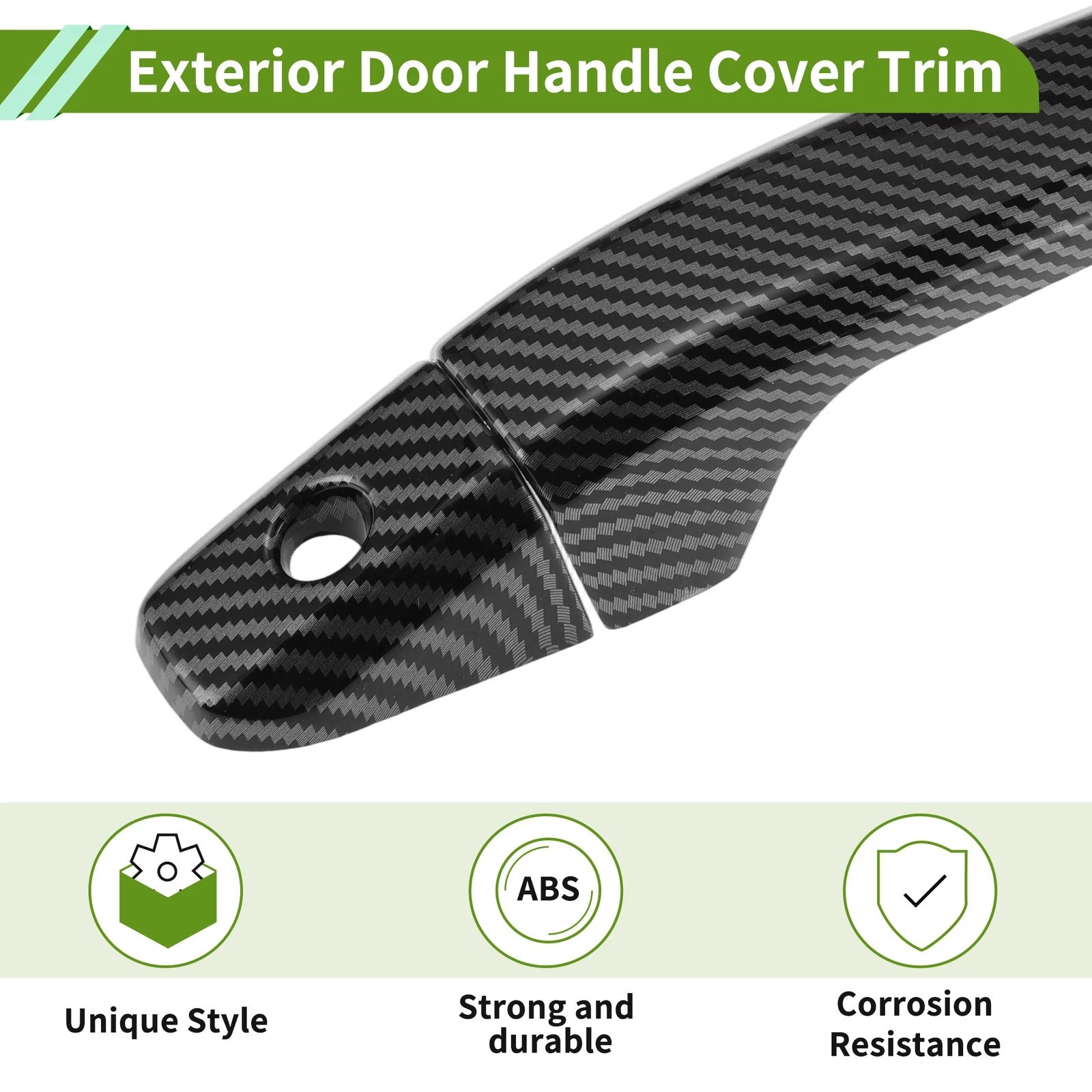 Set of 1 Exterior Door Handle Cover for Chevrolet Colorado (2015–2023) Carbon Fiber Black