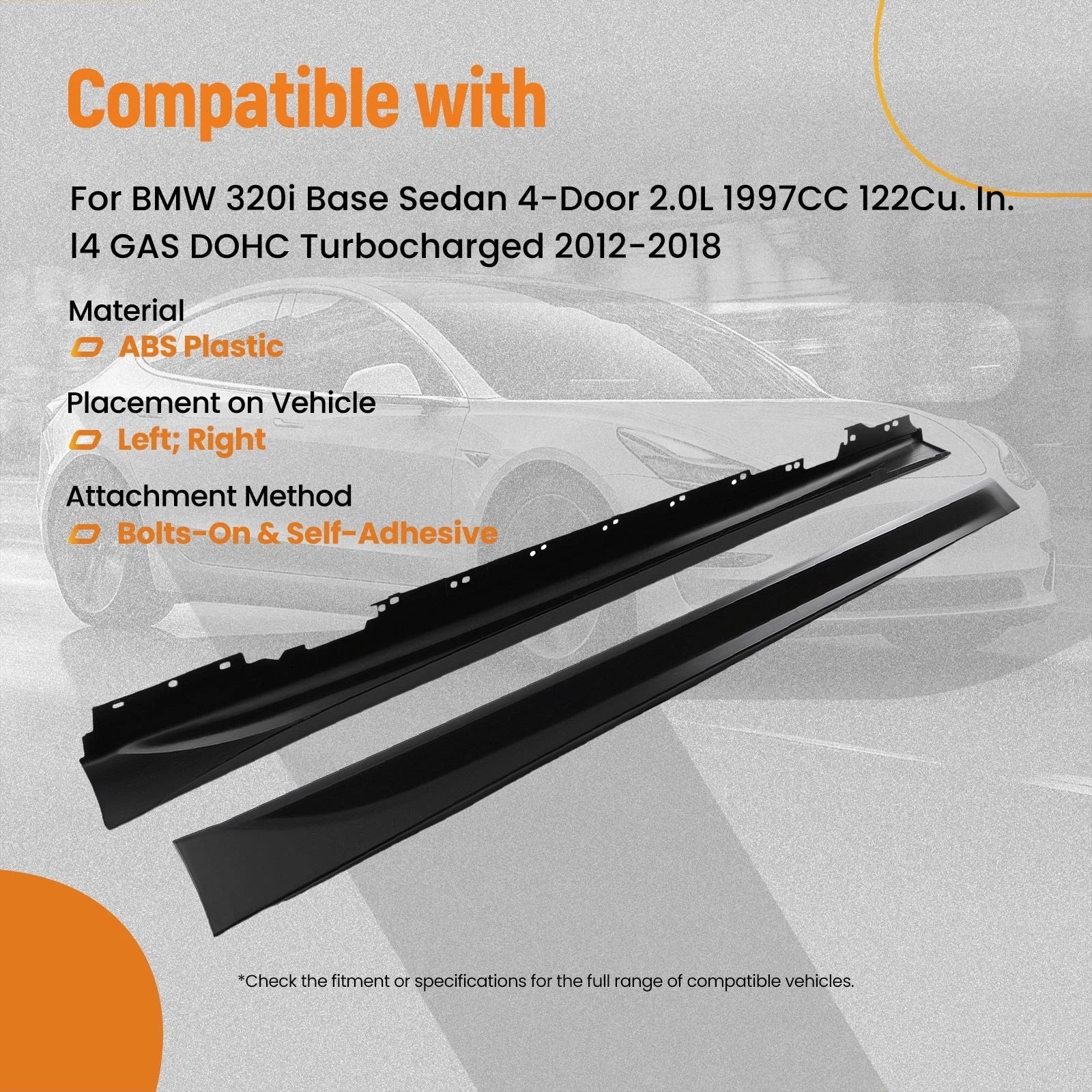 Side Skirt Extension Panel for BMW 3 Series F30 F31 (2012–2018)