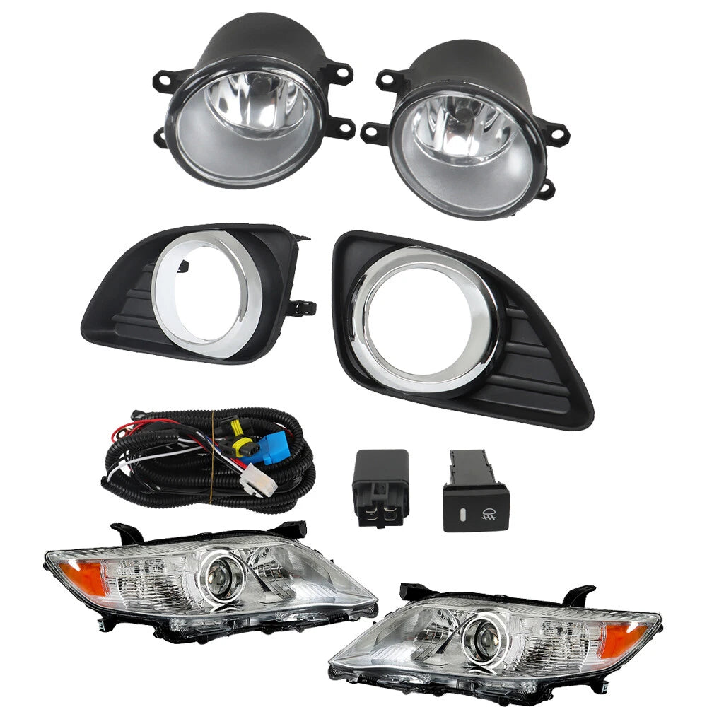 Fog Lights Lamps Set with Cover & Switch Kits for Toyota Camry (2010–2011)