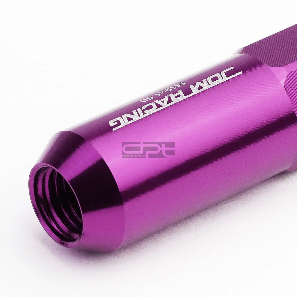 20 PCS M12X1.5 107MM Tall Purple Aluminum Spike Cap Lug Nuts + Adapter