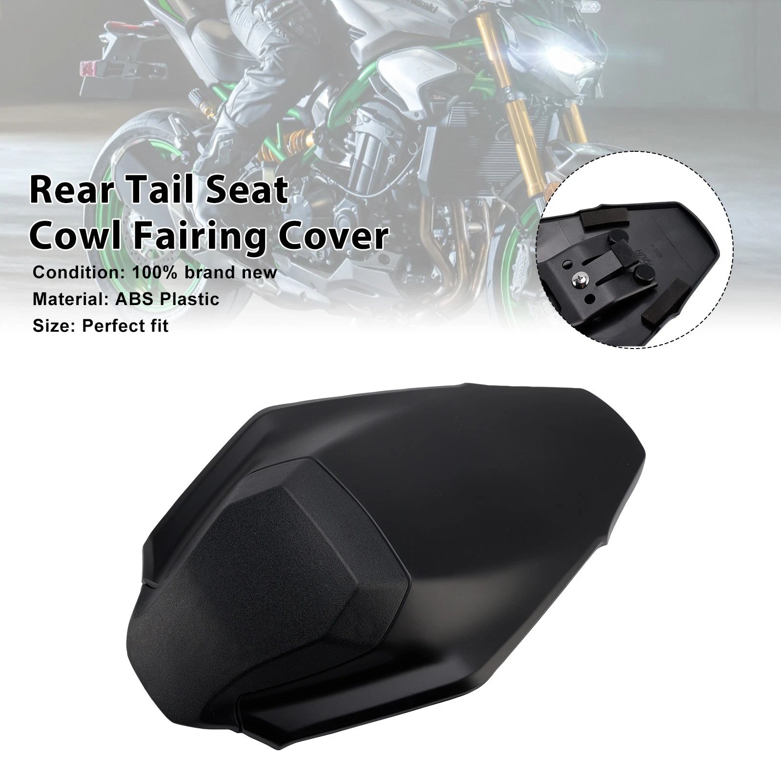 Rear Tail Seat Cowl Fairing Cover for Kawasaki Z900 Z900SE (2025–2026) Matte Black
