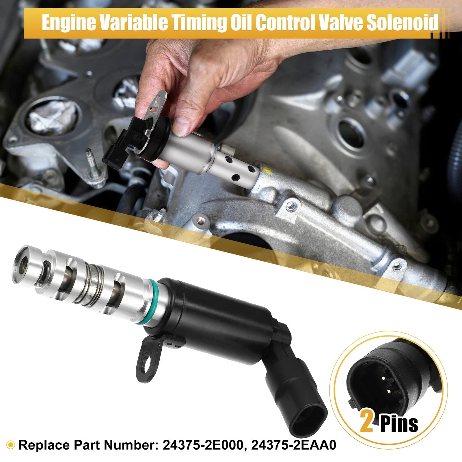Oil Control VVT Solenoid 24375-2EAA0 for Hyundai Elantra 1.8L (2011–2012)