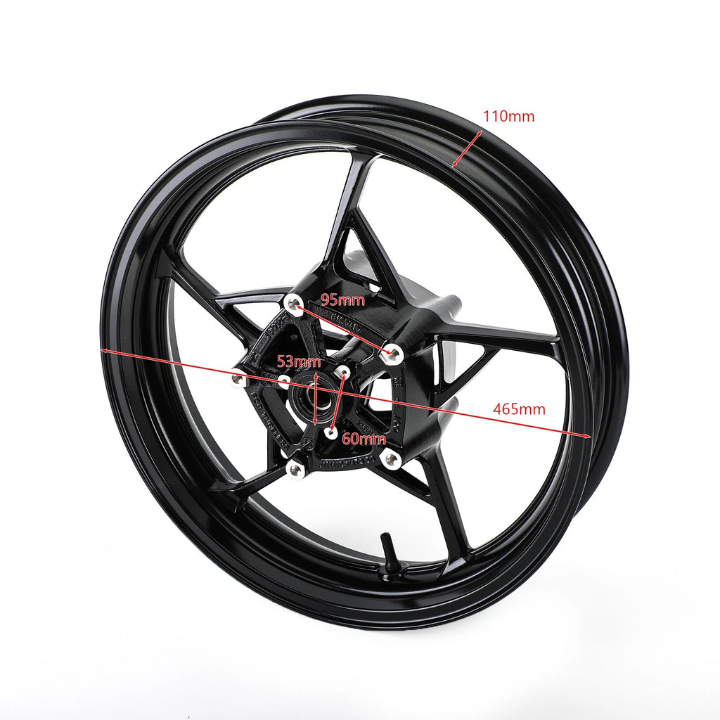 Black Front Wheel Rim for Kawasaki EX650 Ninja 650 Z650 Z900 (2017–2020)