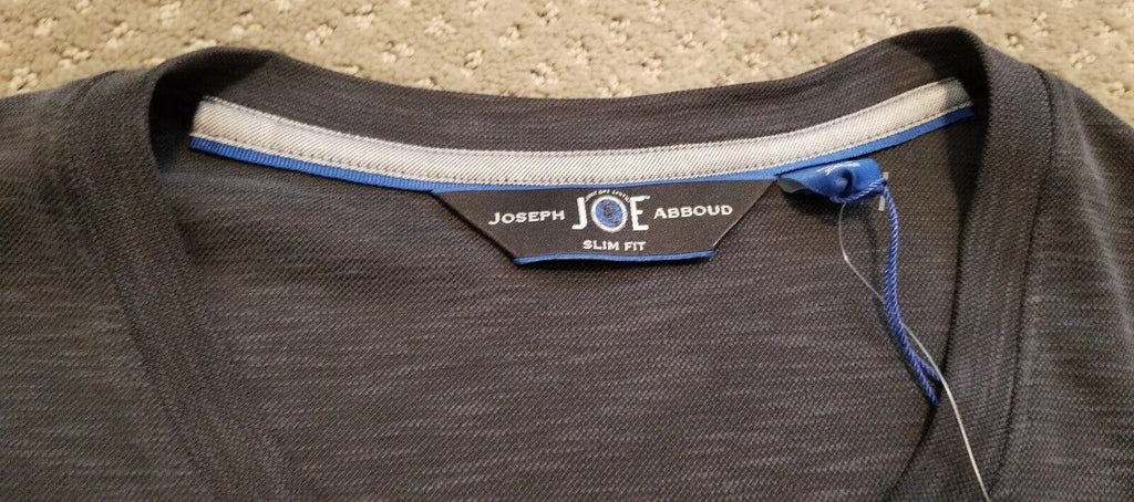 Men's Black Space Dye Slim Fit V-Neck Shirt for Joseph Abboud (NWT)