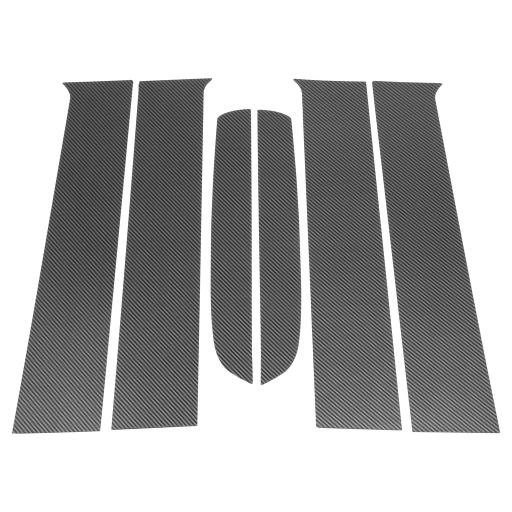 Set of 6 Door Pillar Window Trim for Ford Ranger (Carbon Fiber)
